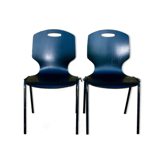 Paire de chaises pagholz vintage allemand du milieu XX (4 paires disponibles)