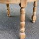Extendable round farmhouse dining table renovated in raw oak 160cm 20th century
