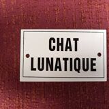 Enameled plaque “whimsical cat”