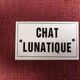 Plaque émaillée « chat lunatique »