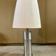 Table lamp in beige pleated cotton and chrome aluminum