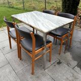 1970s chrome marble dining table