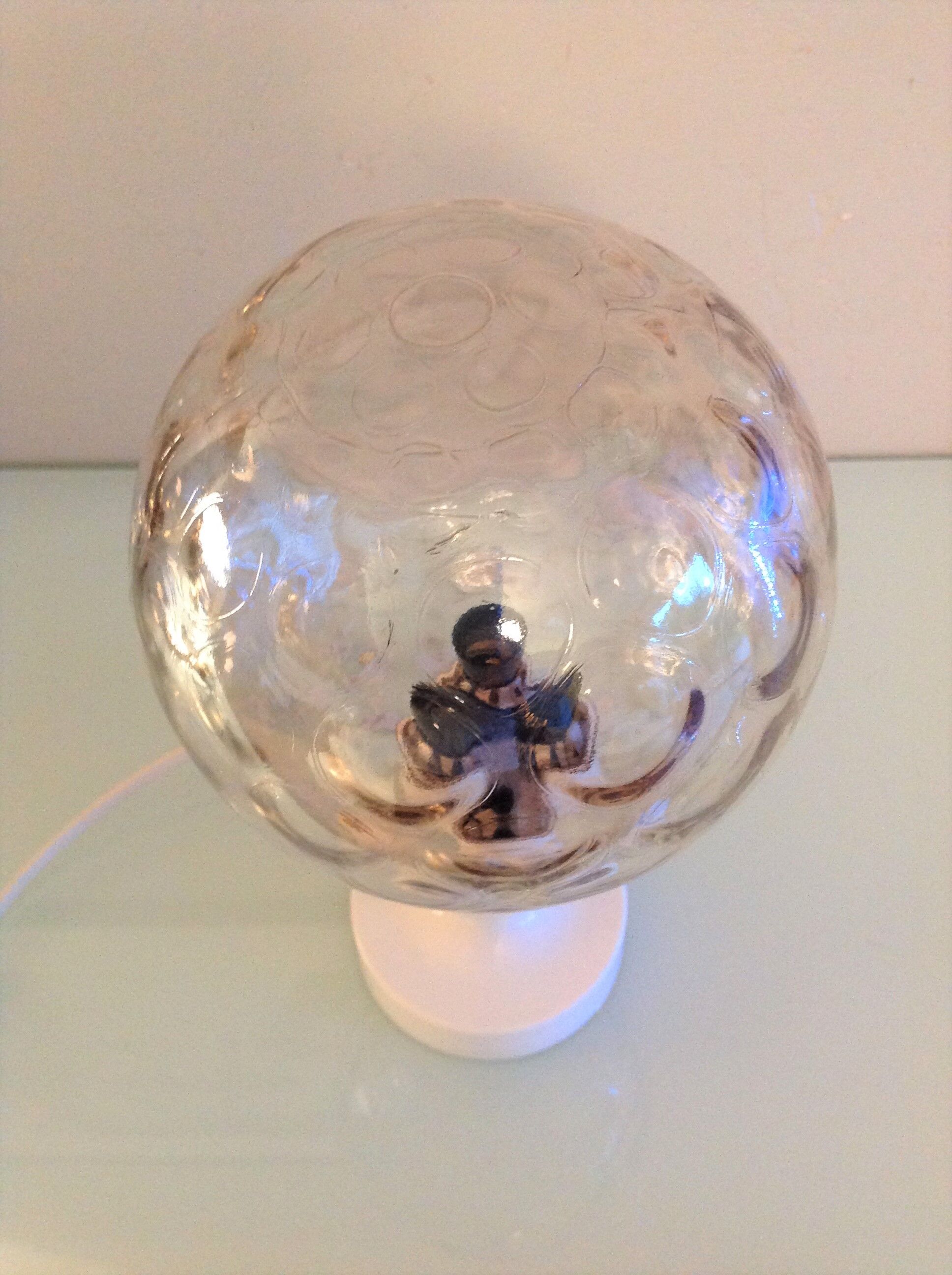 Bedside lamp globe in tinted glass / vintage 60s-70s