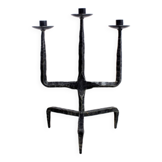 Brutalist cast iron candle holder 1950