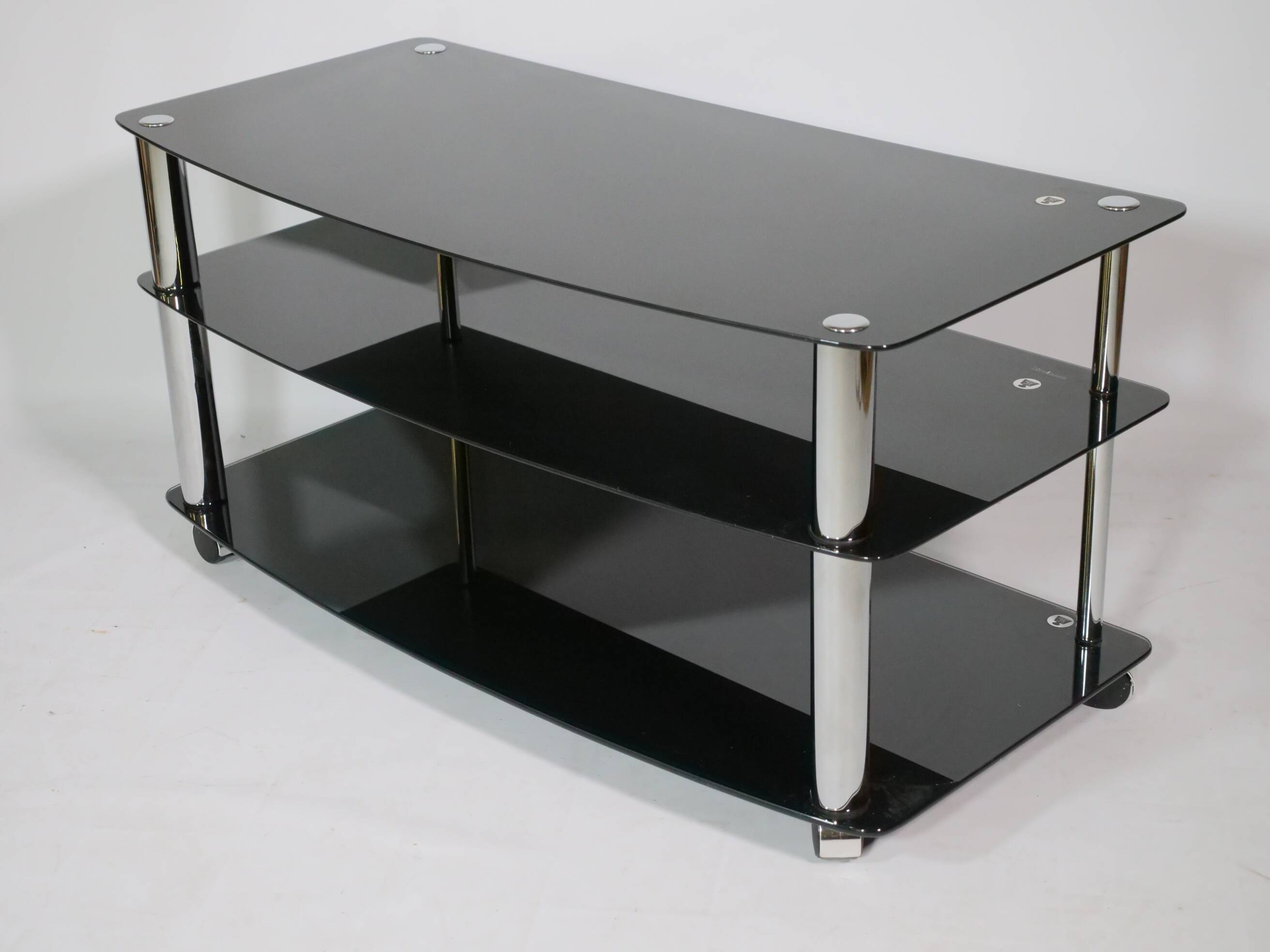 True vintage roll phono chest of drawers sideboard glass shelf 80s