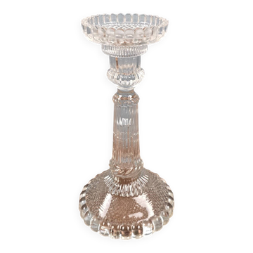 Old large moulded glass candlestick