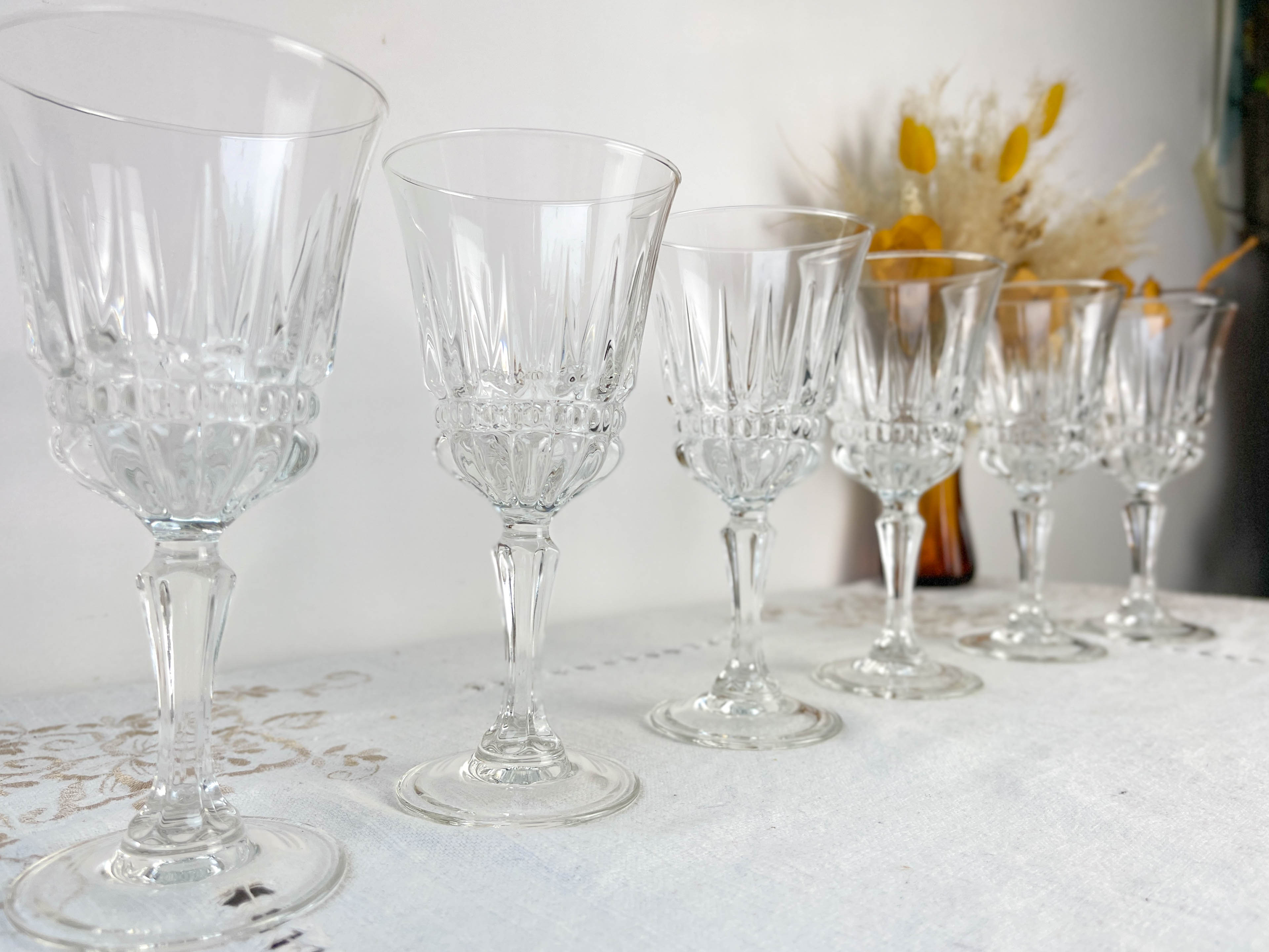 6 verres à eau en cristal Luminarc