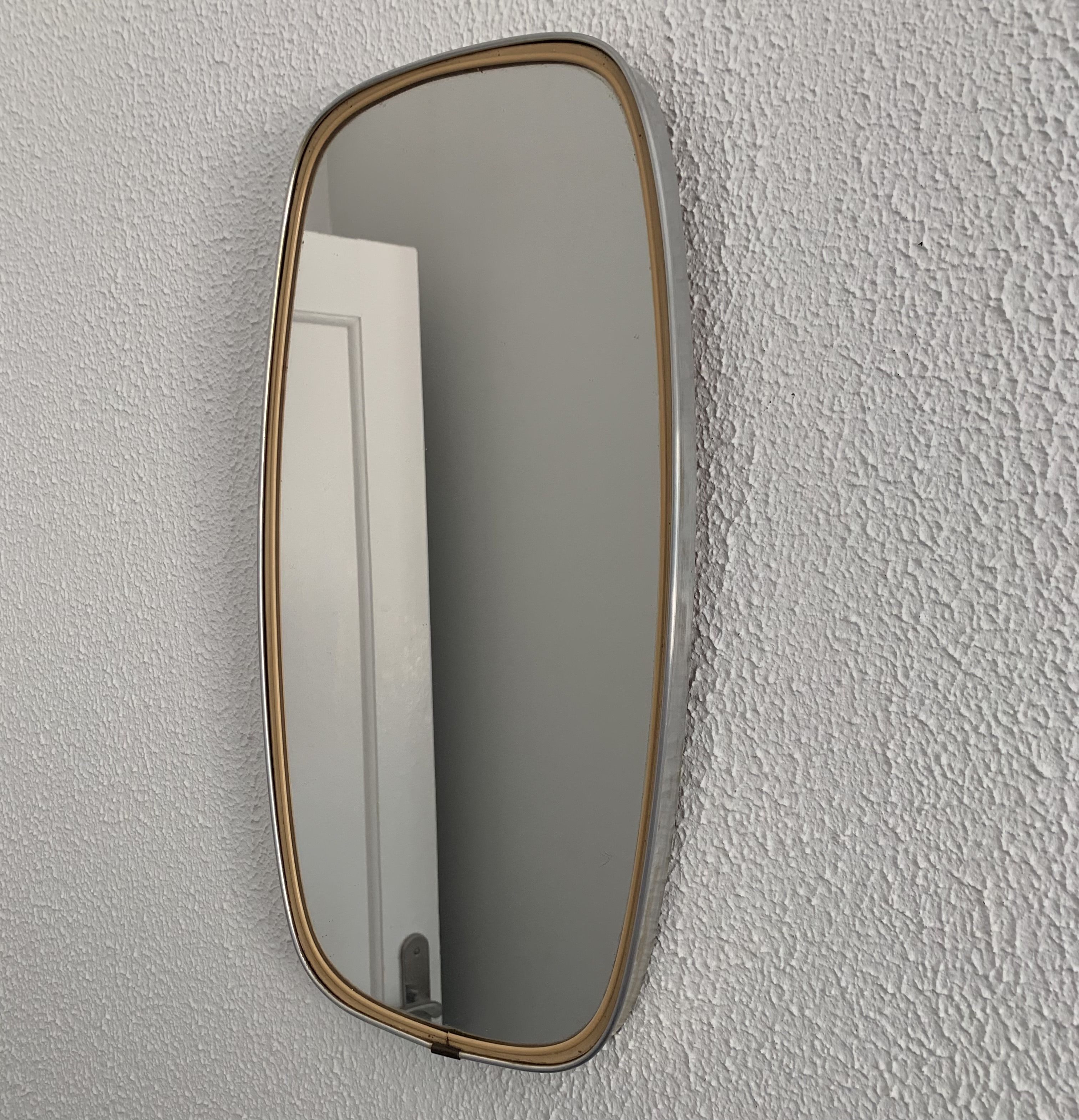 Vintage mirror 1960 asymmetrical mirror - 46 x 24 cm