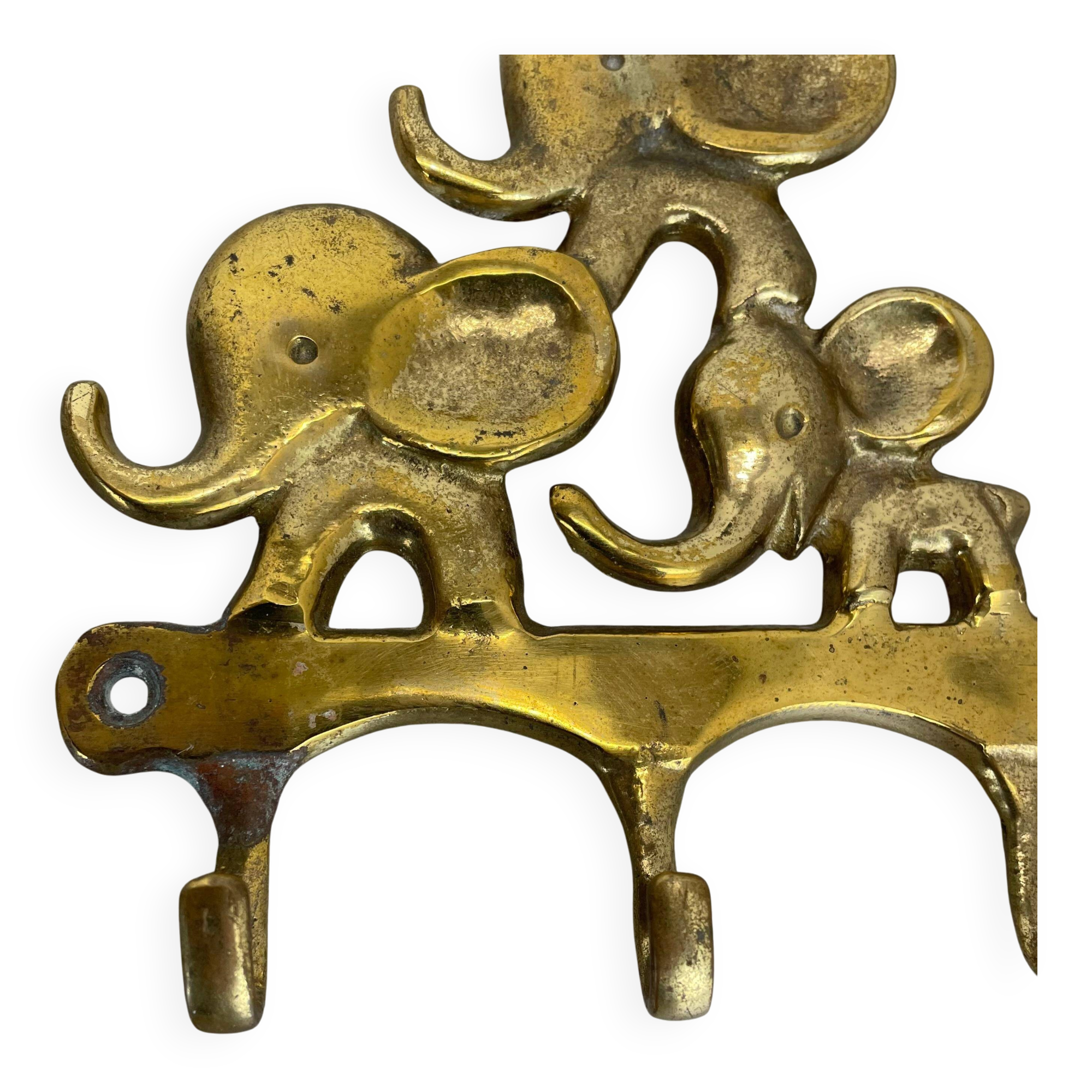 Brass "elephant" hook coat element by walter bosse herta baller, austria 1950s