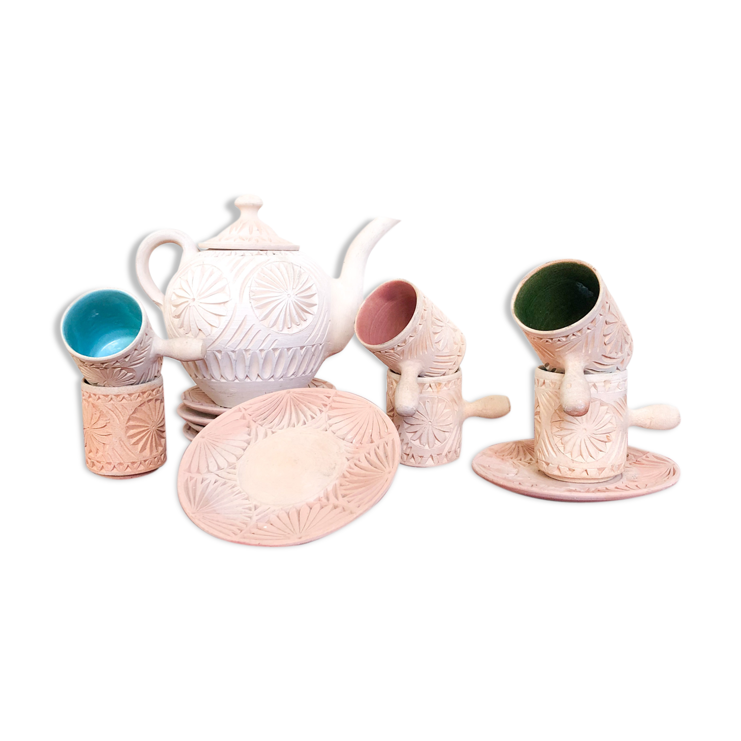 Oriental terracotta tea service