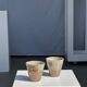 Set of 2 cups in Indonesian ceramic (brown & speckled glazed matte)