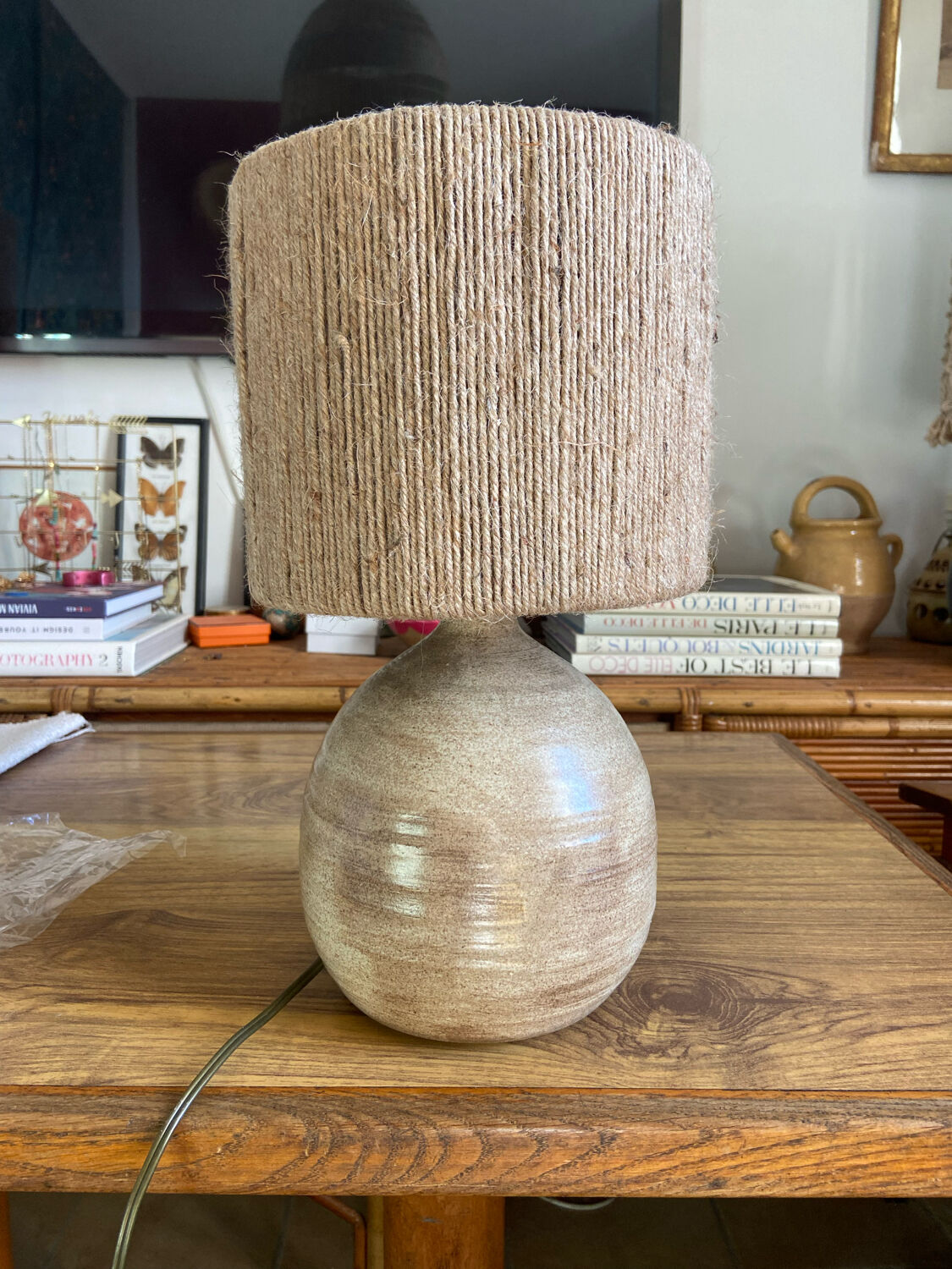 Vintage stoneware lamp