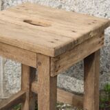 Vintage workshop stool in solid wood – sandblasted