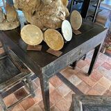 Table carrée ancienne bois laqué
