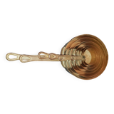 Series of 7 copper saucepans for decoration.