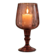 Large amethyst bubble glass candle holder on a stand – H27 cm