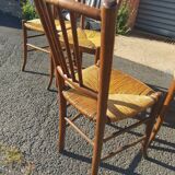 Series of 4 decked bistro chairs