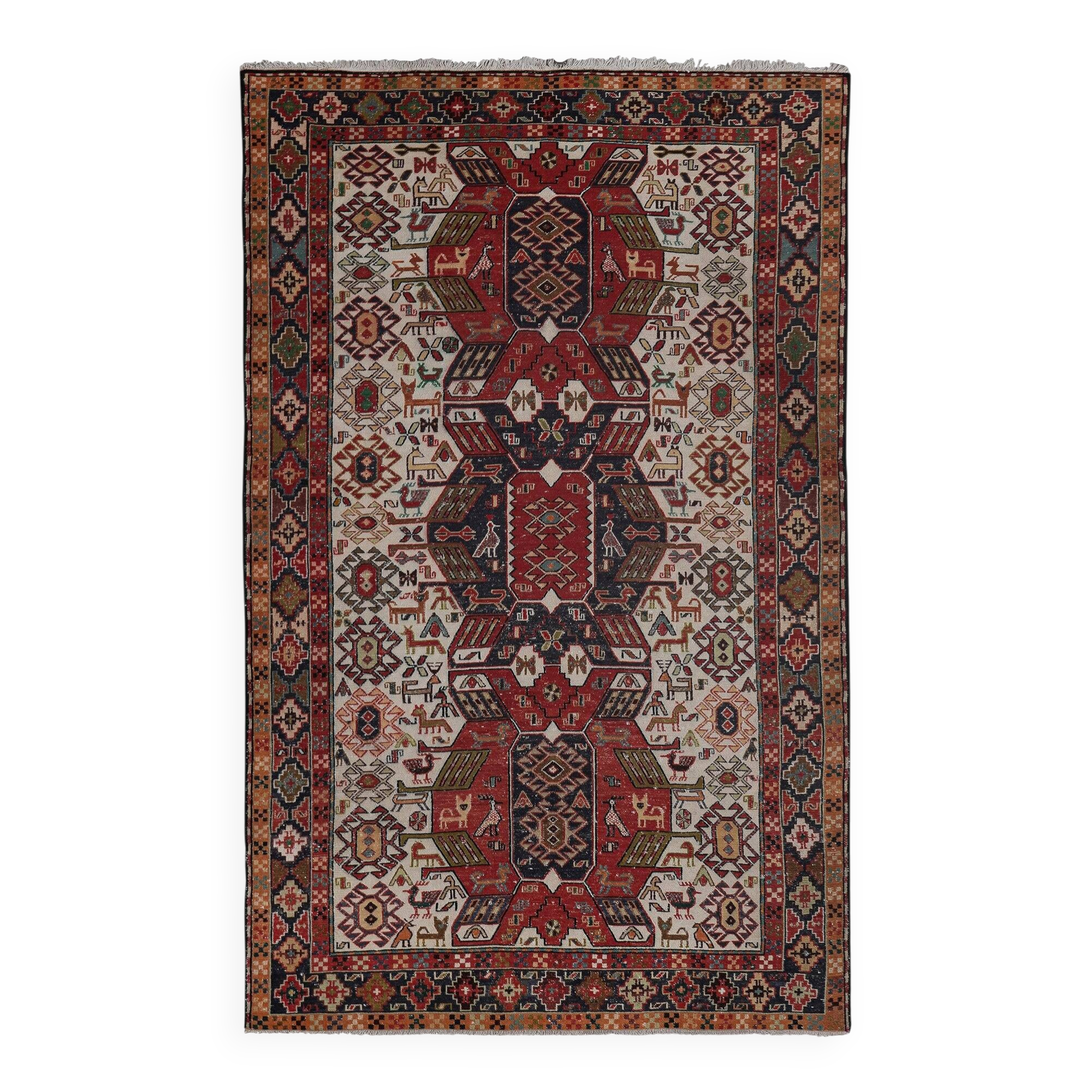 Vintage Turkish kilim handwoven 123x193 cm