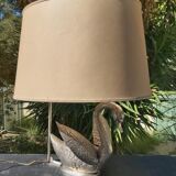 Lampe cygne bronze argenté années 70