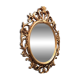 Miroir ovale baroque antique en or 58x84 cm avec cadre orné