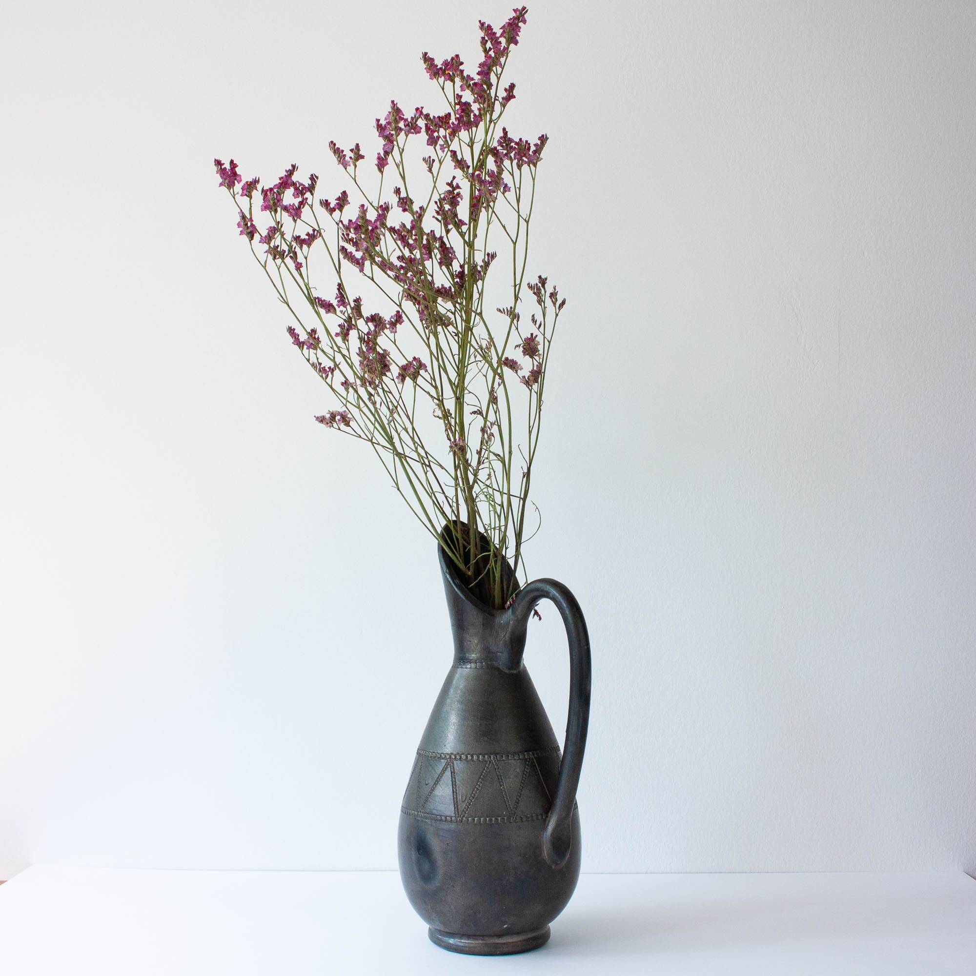 Vintage Handmade Black Pottery Vase from Bisalhaes, 1960's