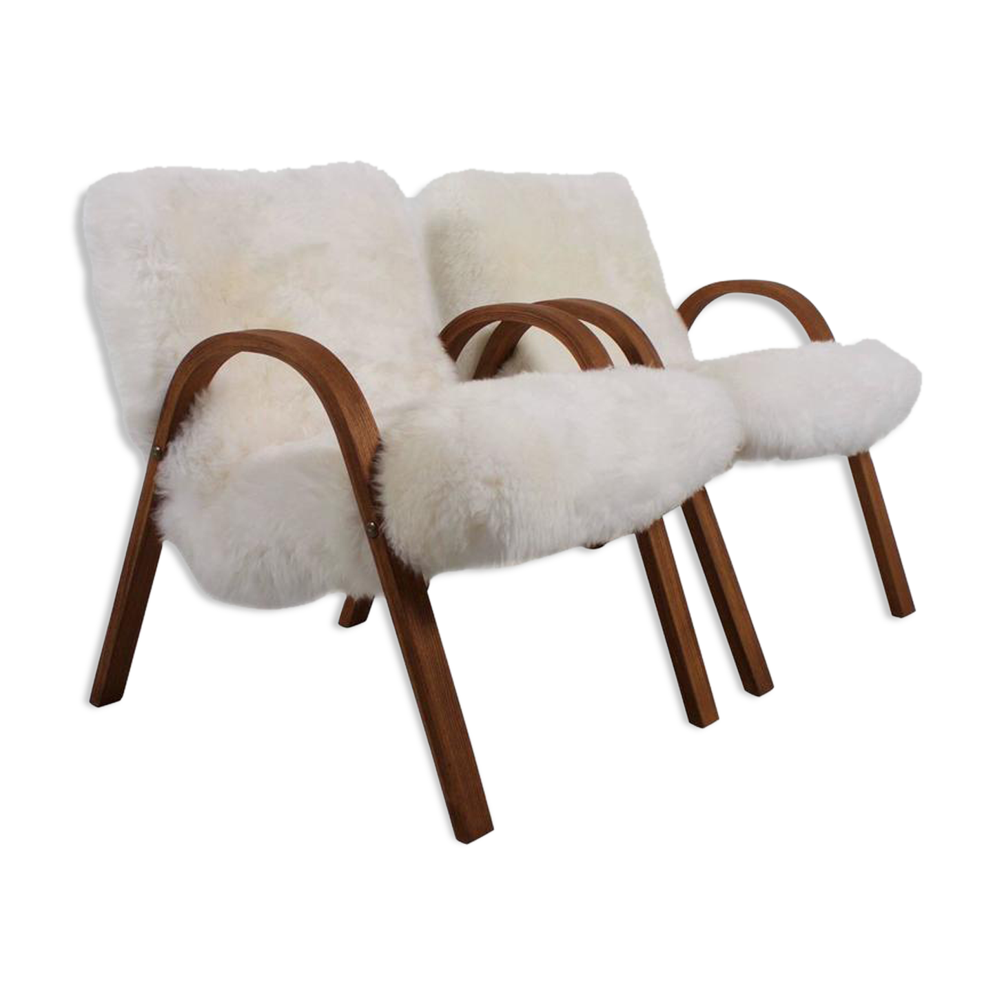 Paire de chaises Steiner Sheepskin Bow, 1948,