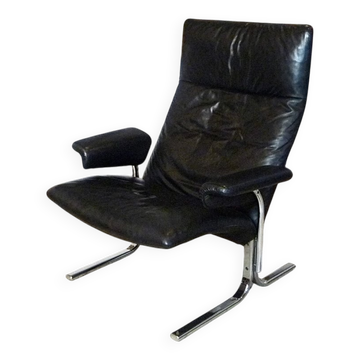 Swiss DS-2030 leather lounge chair by Hans Eichenberger for De Sede, 1970s