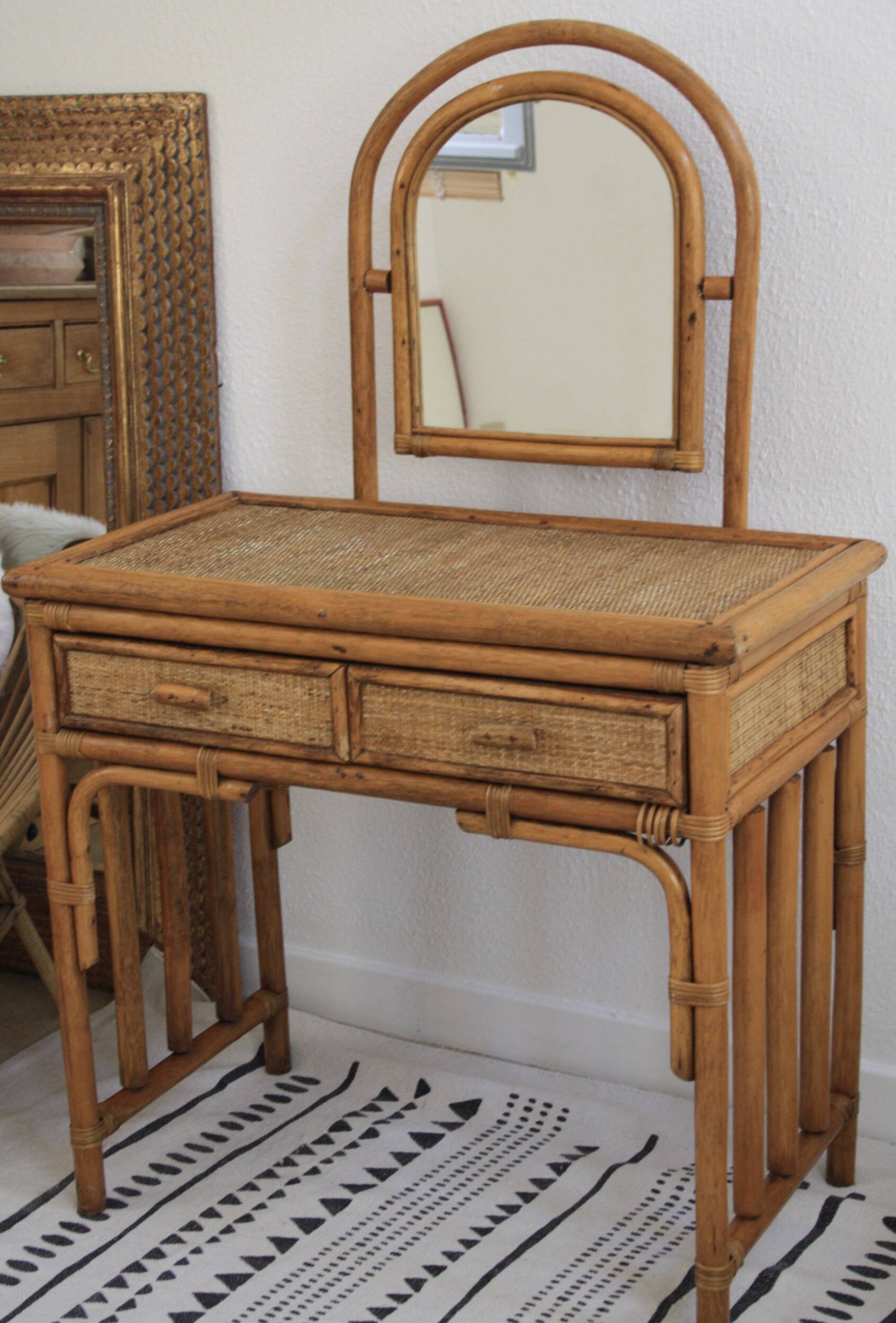 Dressing table or rattan desk
