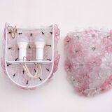 Set of 2 Murano Wall Light Pink Flower by Seguso, 1970