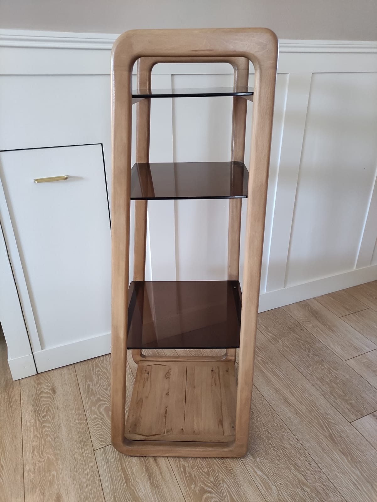 Scandinavian shelf in wood and plexiglass 70s