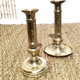 Pair of brass candle holders