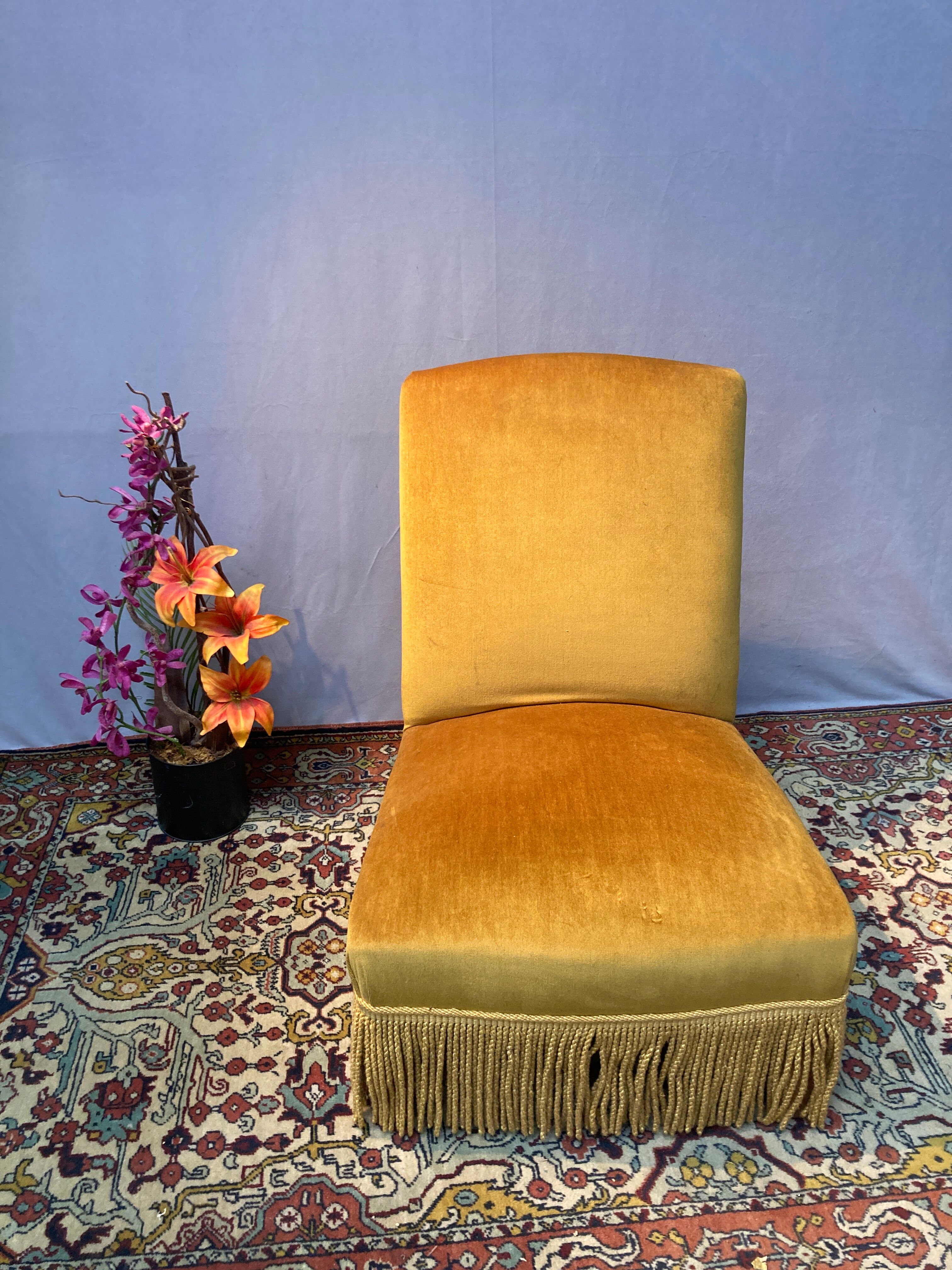 Velvet toad armchair