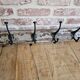 Solid teak coat hook with 4 double cast iron hooks