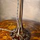 lampe bronze art nouveau tulipe pate de verre signé lumieres de la ville 40