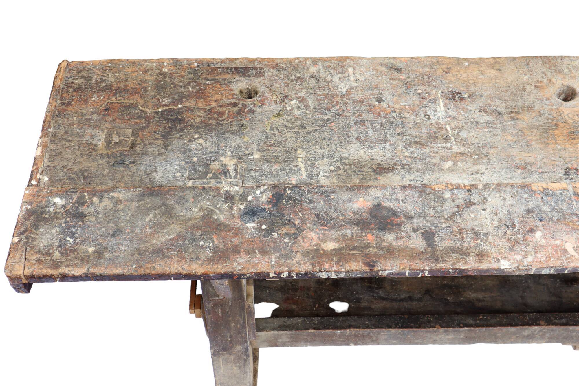 Wooden workbench xxl industrial character welder weathered 251cm