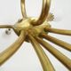 Modernist chandelier with 10 brass branches and white glass tubes, 1970s