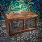 Armoire cubiste avec porte vitrée en noyer