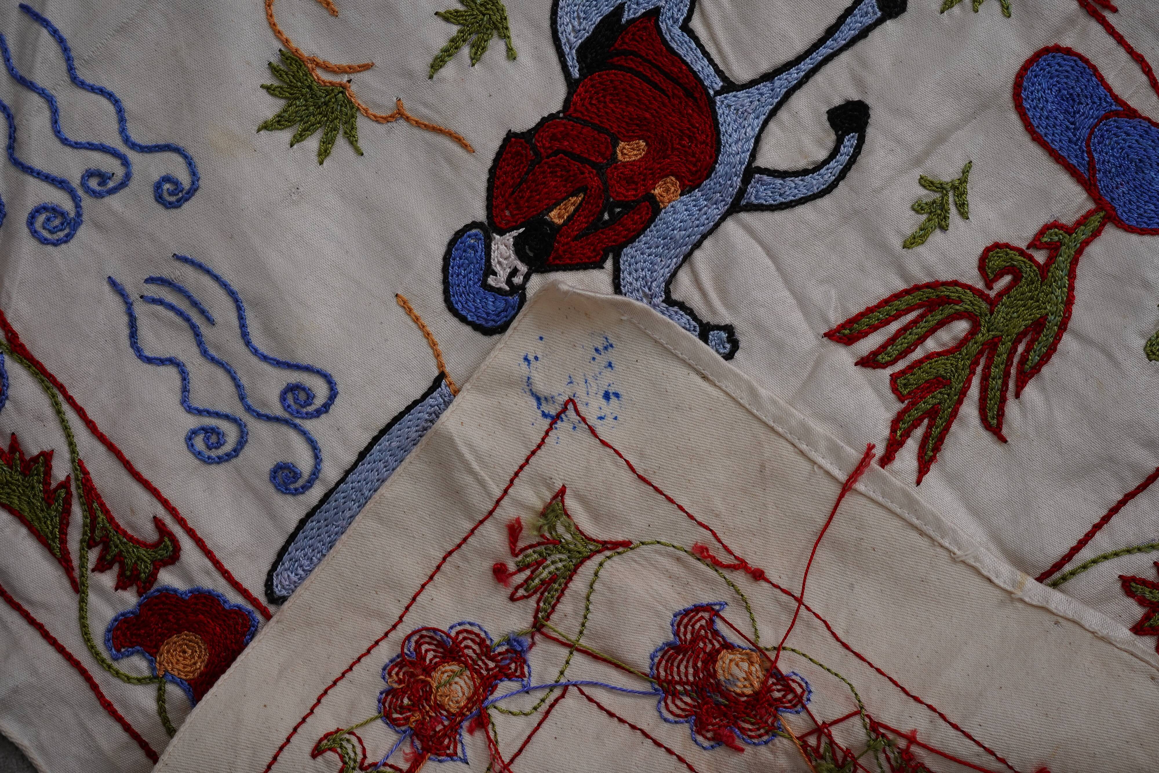 Tapis turc vintage noué à la main
