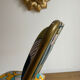 Vintage folding chair lafuma revisited yellow and blue floral fabrics