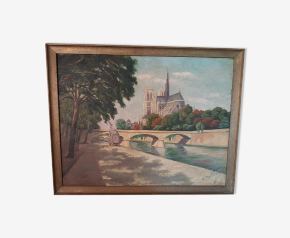 Huile sur toile notre Dame de Paris
