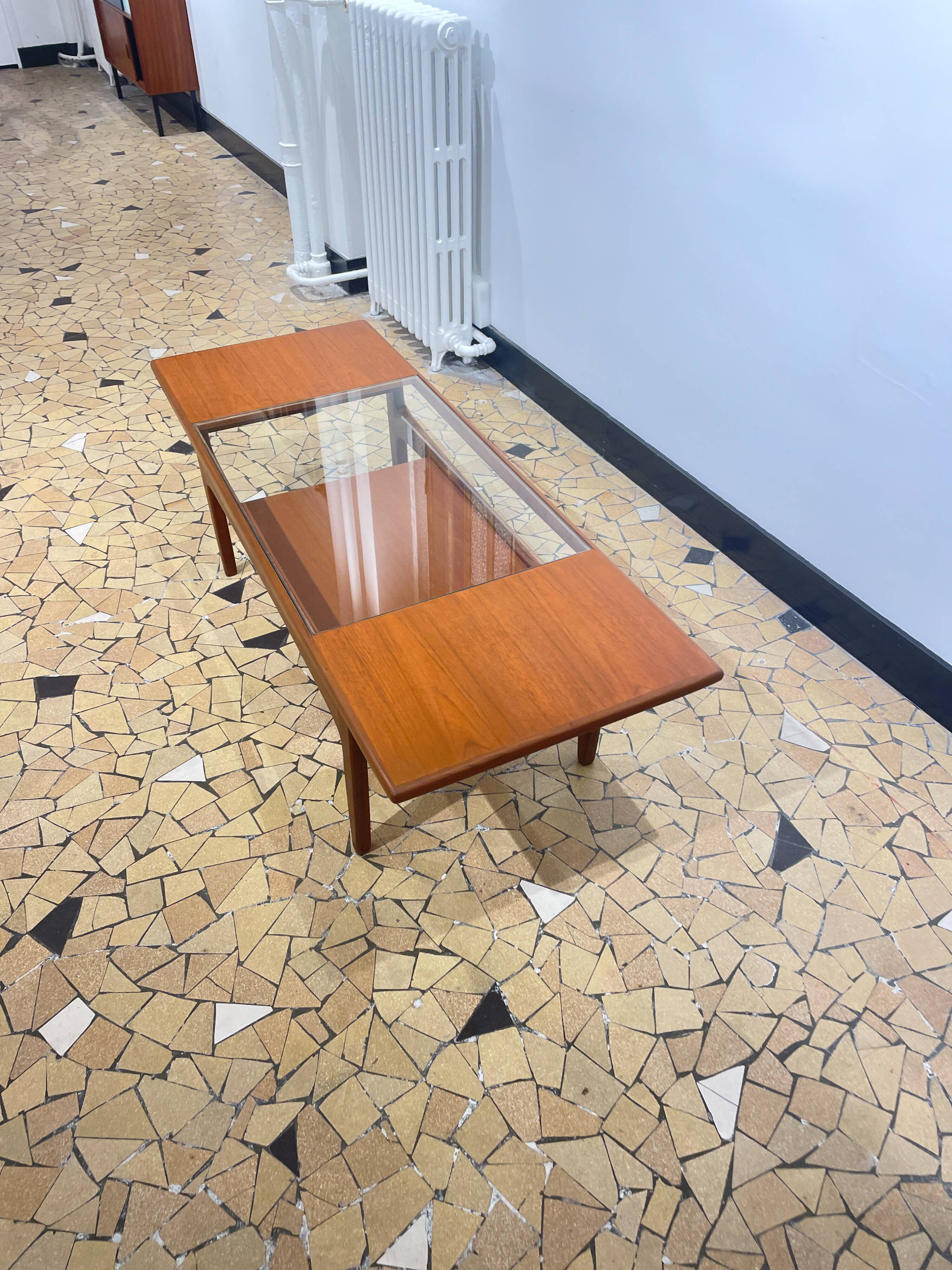 Gplan teak & glass coffee table