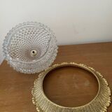 Antique diamond point glass ceiling light