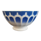 Vintage Earthenware Bowl Blue Stencil Decor, Art Deco Digoin/Sarreguemines