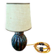 Lamp, Alphonse CYTHÈRE base, flamed stoneware RAMBERVILLIERS and fabric shade.
