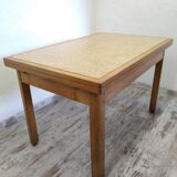 Wood and marble table with extensions