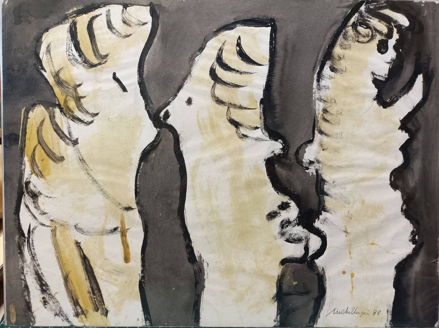 Michel Chapuis, acrylic on paper, orientalism