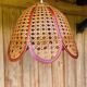 Vintage rattan flower pendant light.