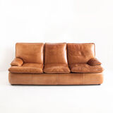 Vintage leather sofa. Belgium, 1970s