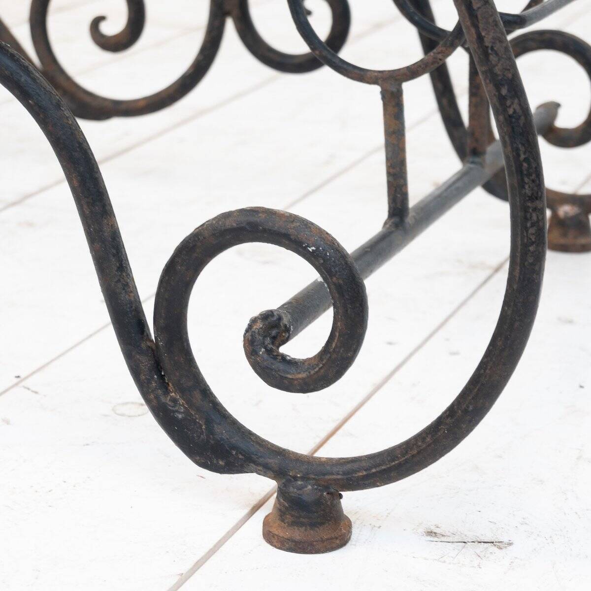Provençal Wrought Iron and Glass Console Table, 1950