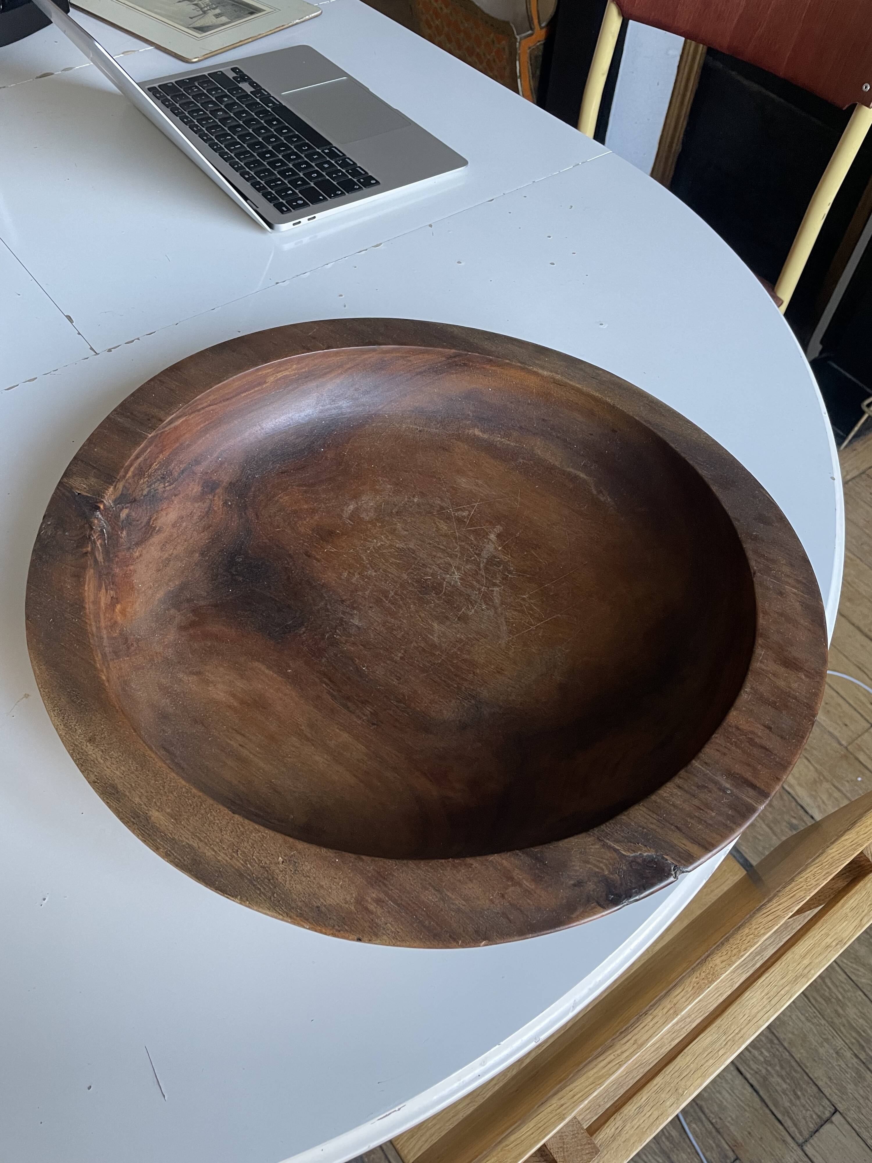 Very large vintage solid wood tidy 1960